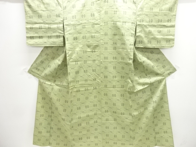 JAPANESE KIMONO / ANTIQUE KIMONO / SILK / HITOE TSUMUGI / WOVEN KASURI PATTERN